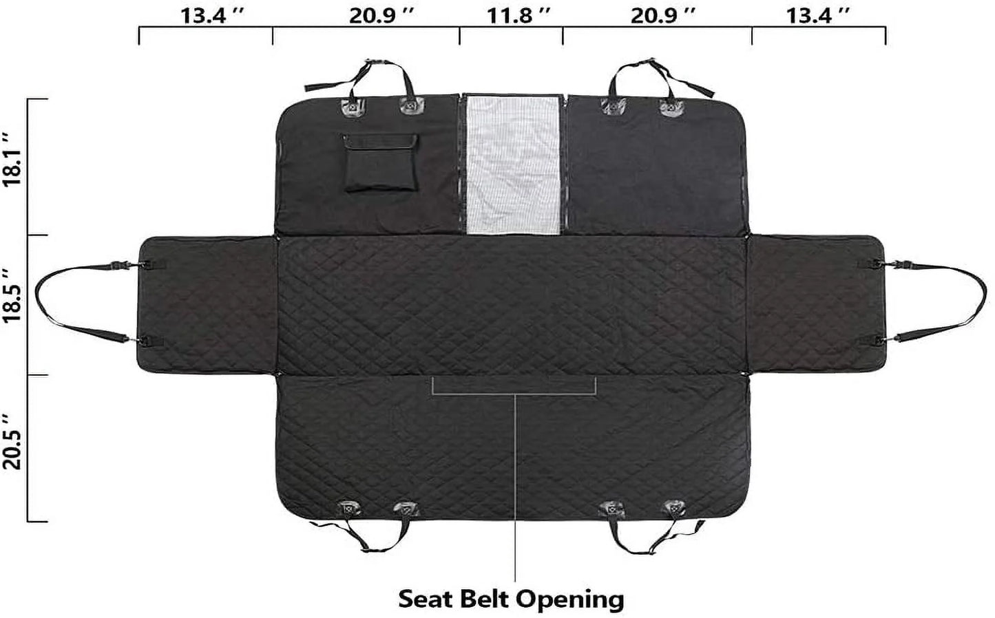 Dog Car Seat Covers with Mesh Window, Waterproof Dog Cover Back Seat, Scratchproof Dog Car Hammock Dogs Protection Cover for Cars Suvs & Trucks