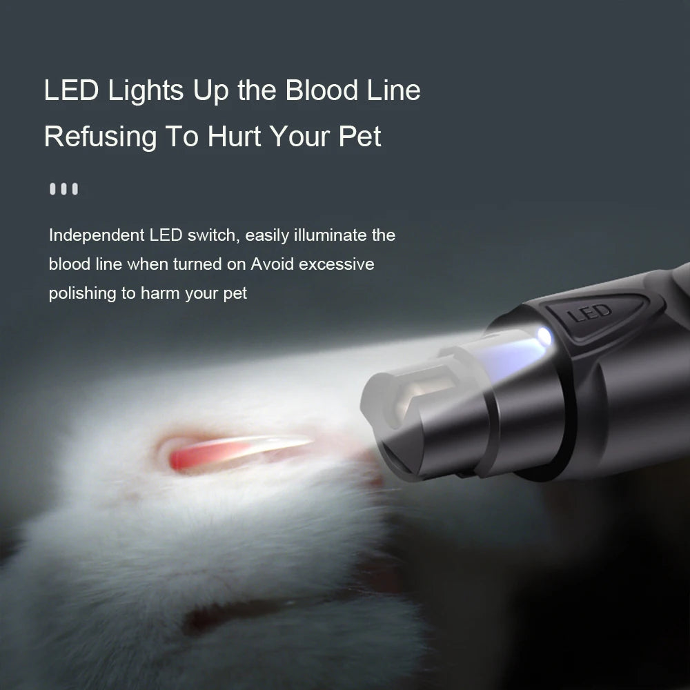Rechargeable USB Charging Pet Dog Nail Grinders Electric Cat Paws Nail Grooming Trimmer Tools