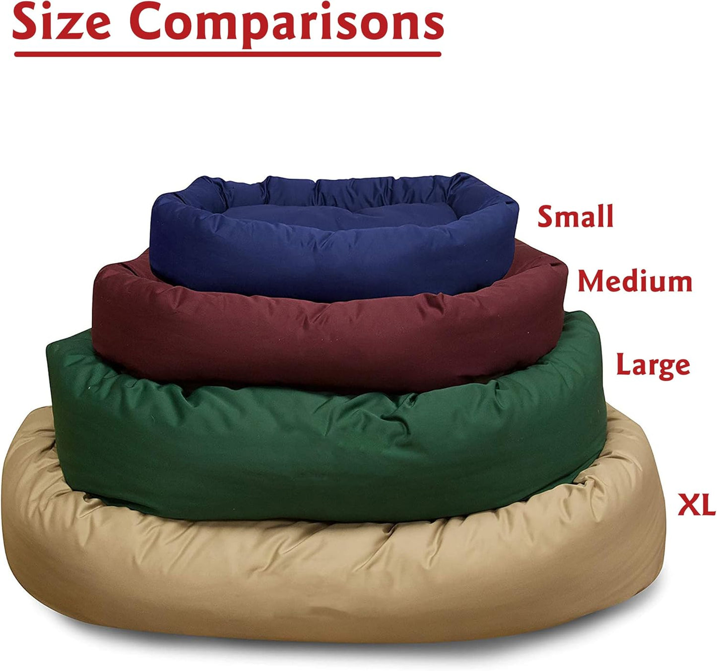 Dog Bagel Calming Bed, 40X29X9In, Soft round Pet Bed with Spine Support, Fluffy Donut Dog Bed, Large, Gray