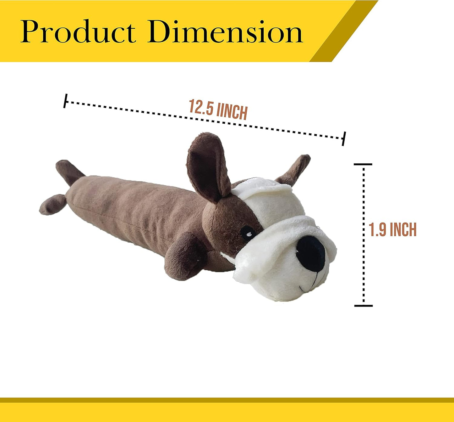 Plush Dog Toys,Squeaky Dog Toys for Small and Medium Dogs,Cute Plushies for Dogs,Durable Dog Chew Toys,Interactive Dog Stuffed Animal,Puppy Teething Chew Toys,Puppy Sleeping Buddies,White/Brown