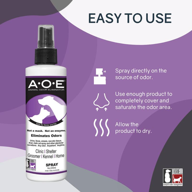 Odorcide Animal Odor Eliminator Spray – Ready to Use Pet Odor Remover – Secretions, Spray, Feces & Urine Odor Eliminator – for Dog & Cat (8 Oz)
