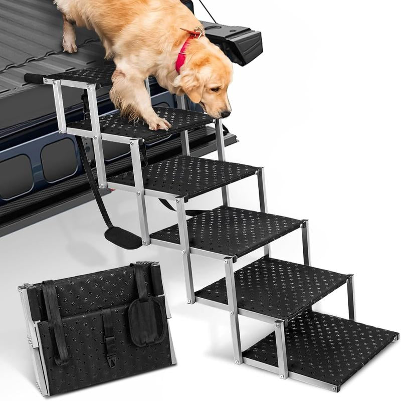 Niubya Portable Dog Ramp for Cars - Lightweight, Non-Slip Folding Steps for Large Dogs, Supports Up to 200 Lbs