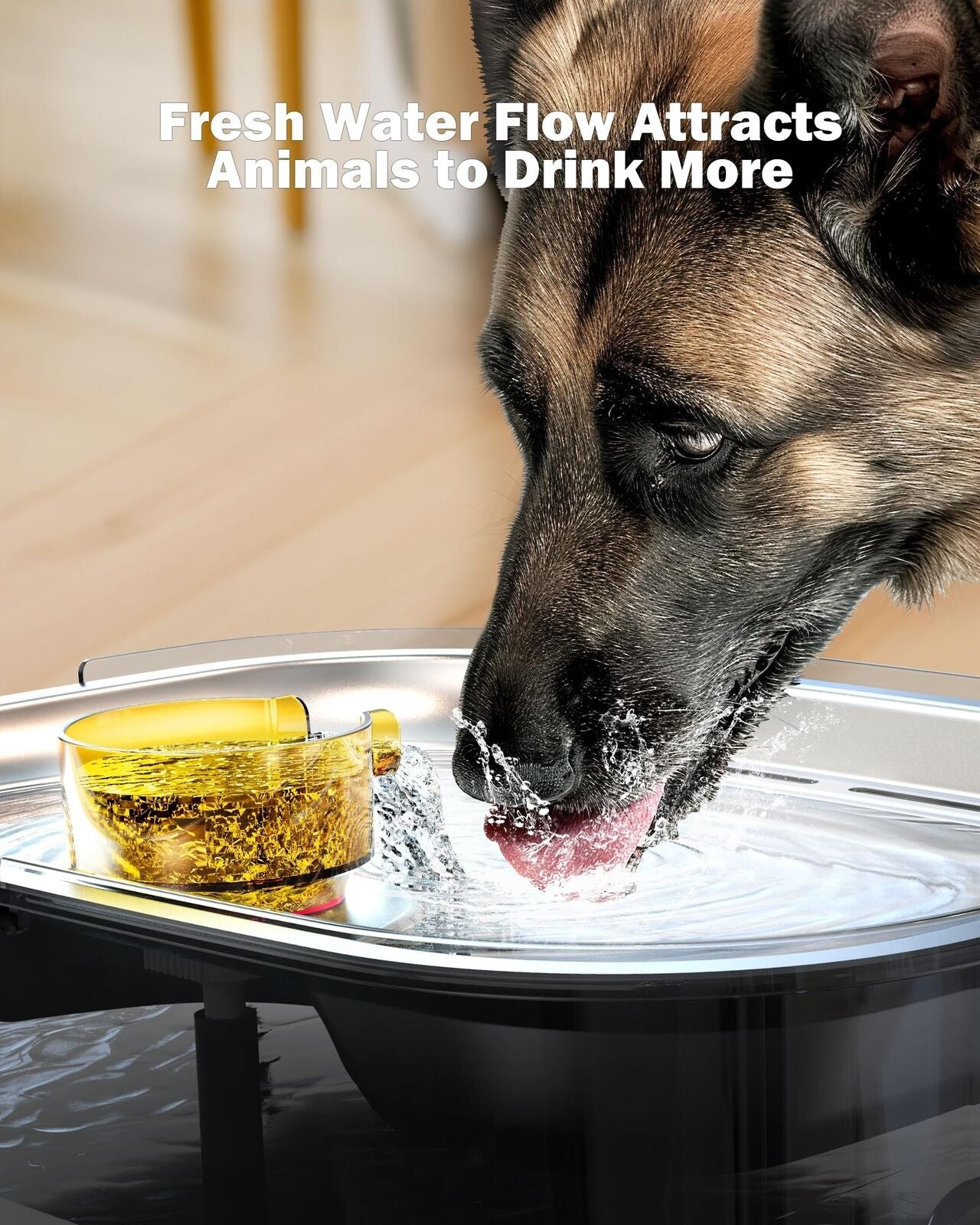 Dog Water Fountain,Dog Water Bowl Dispenser 2 Gallon for Giant Dogs,Extra Lar...