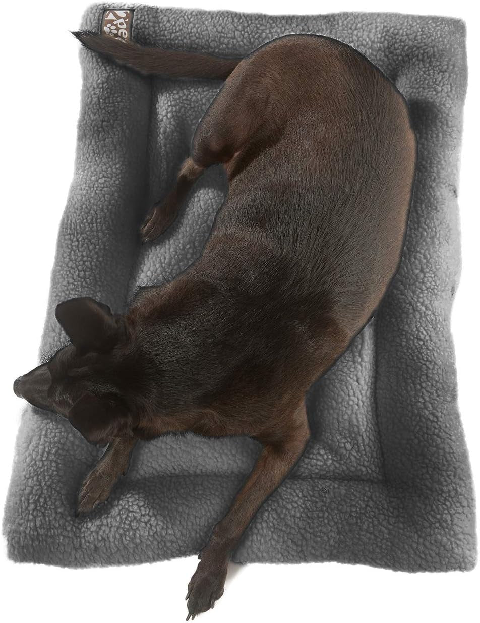Crate Pad Comfy Cushion Ultra Soft Breathable Puppy Bed Crate Mat - Safe Bed for Dogs, Cats - Lightweight Nap Pad for Dog Kennels and Pet Carriers - 22" Length - Grey