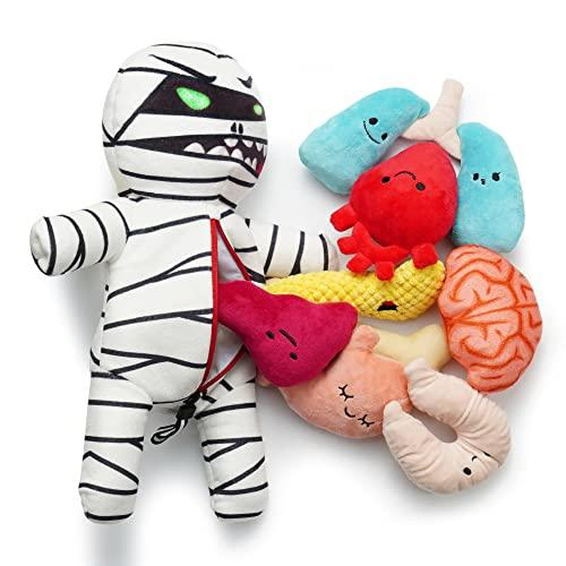 Nocciola 9-In-1 Zombie Plush Squeaky Dog Toy Set - Perfect Christmas Gift for Small & Medium Dogs!