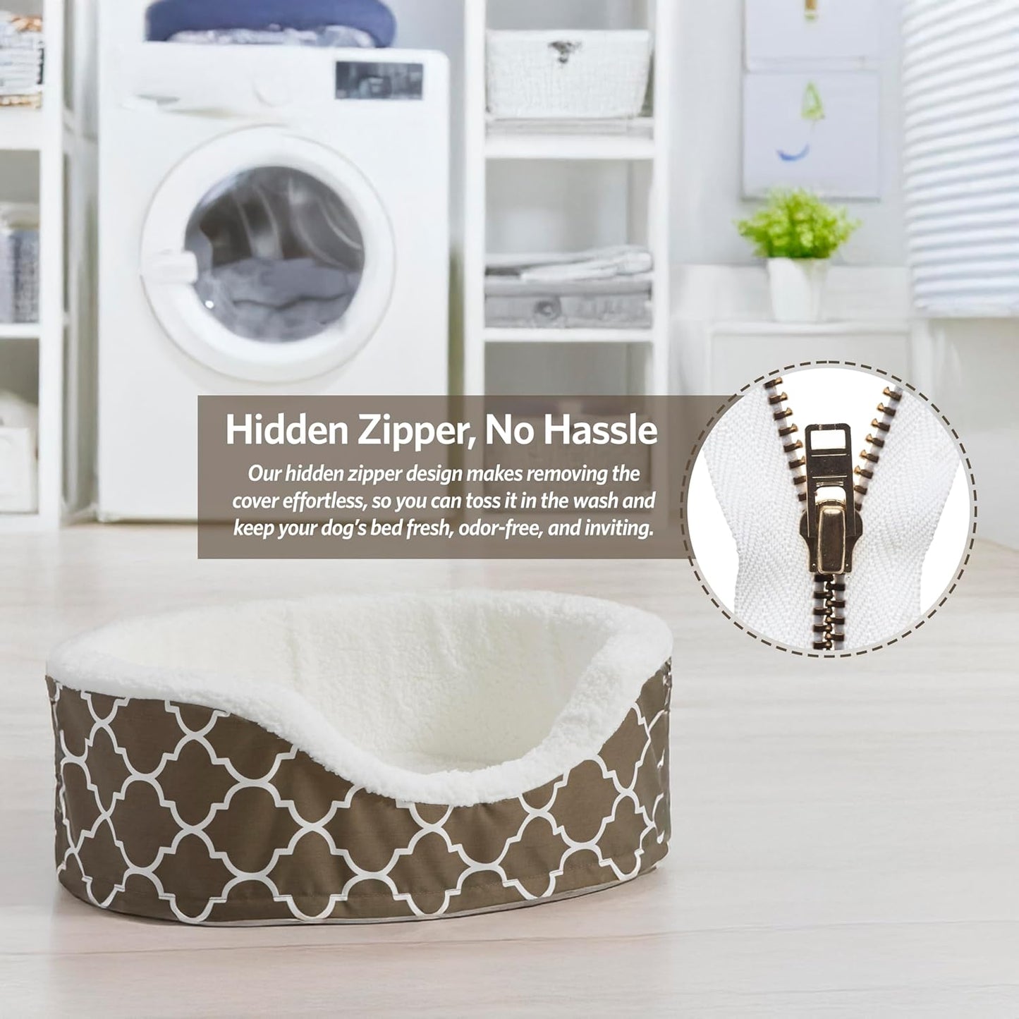 Orthoperdic Egg-Crate Nesting Pet Bed W/ Teflon Fabric Protector, Small Brown