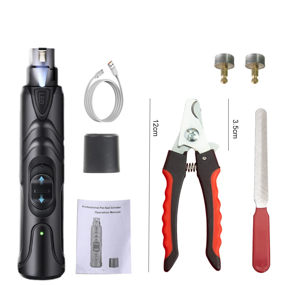Rechargeable USB Charging Pet Dog Nail Grinders Electric Cat Paws Nail Grooming Trimmer Tools