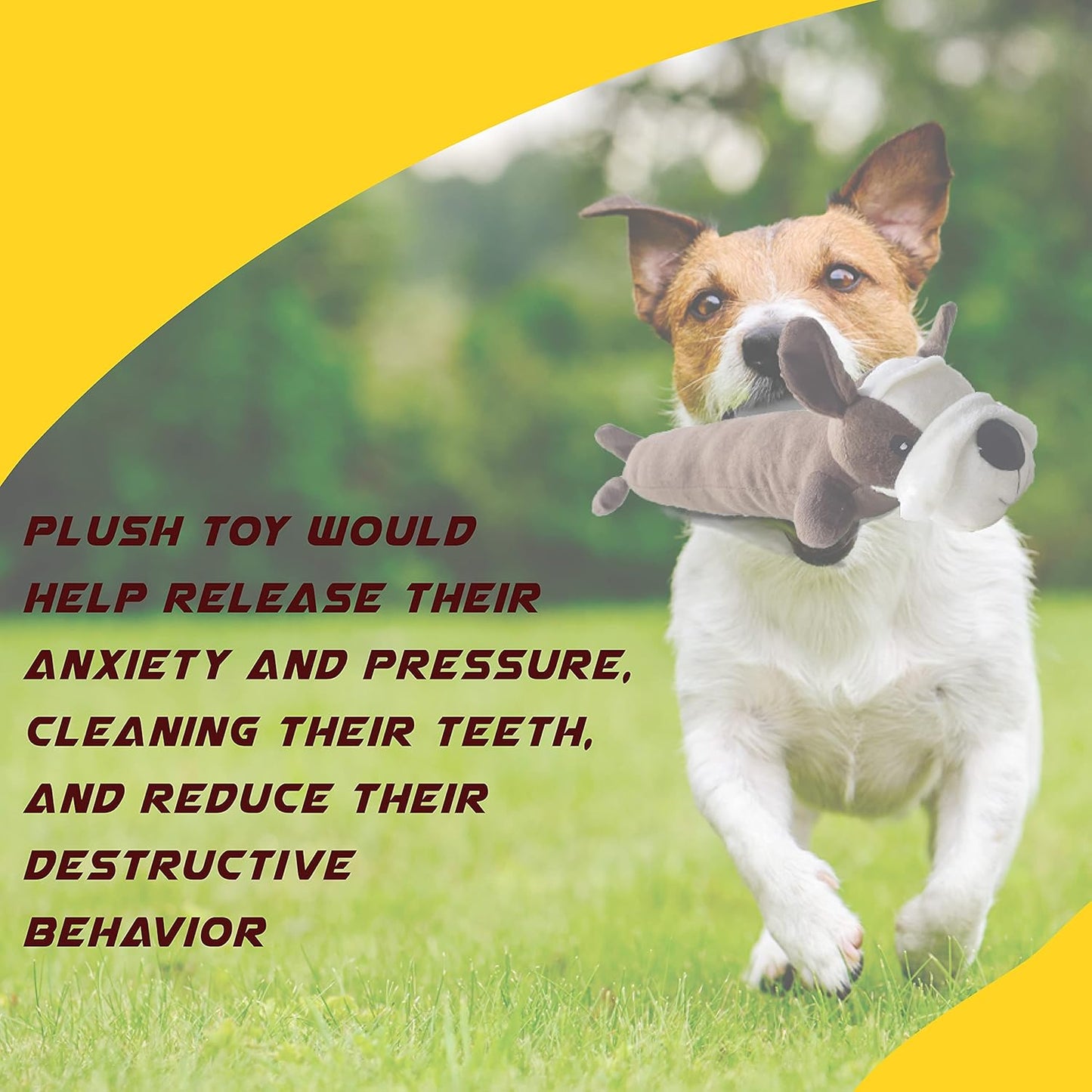 Plush Dog Toys,Squeaky Dog Toys for Small and Medium Dogs,Cute Plushies for Dogs,Durable Dog Chew Toys,Interactive Dog Stuffed Animal,Puppy Teething Chew Toys,Puppy Sleeping Buddies,White/Brown