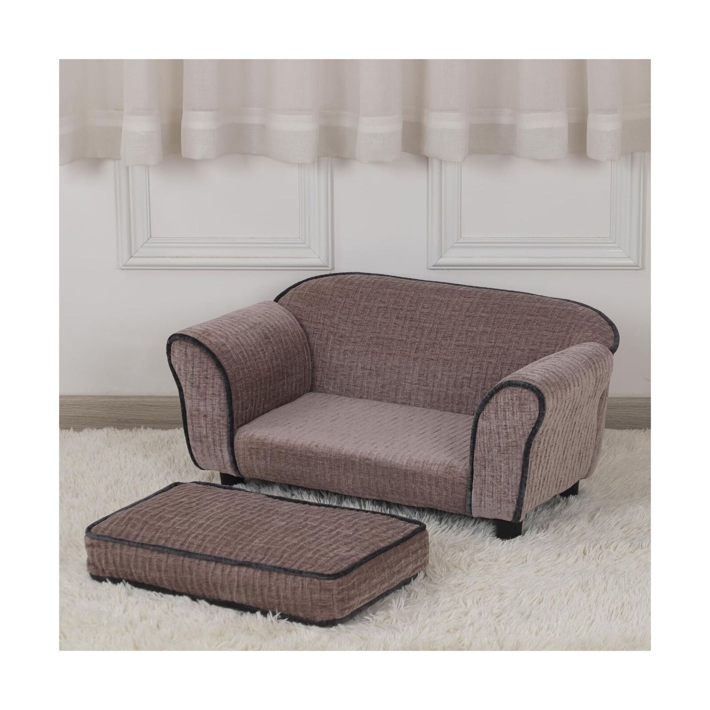 Pet Sofa/Dog Bed with Luxury Striped Fleece Pet Bed Animal Sleeping Bed Small...