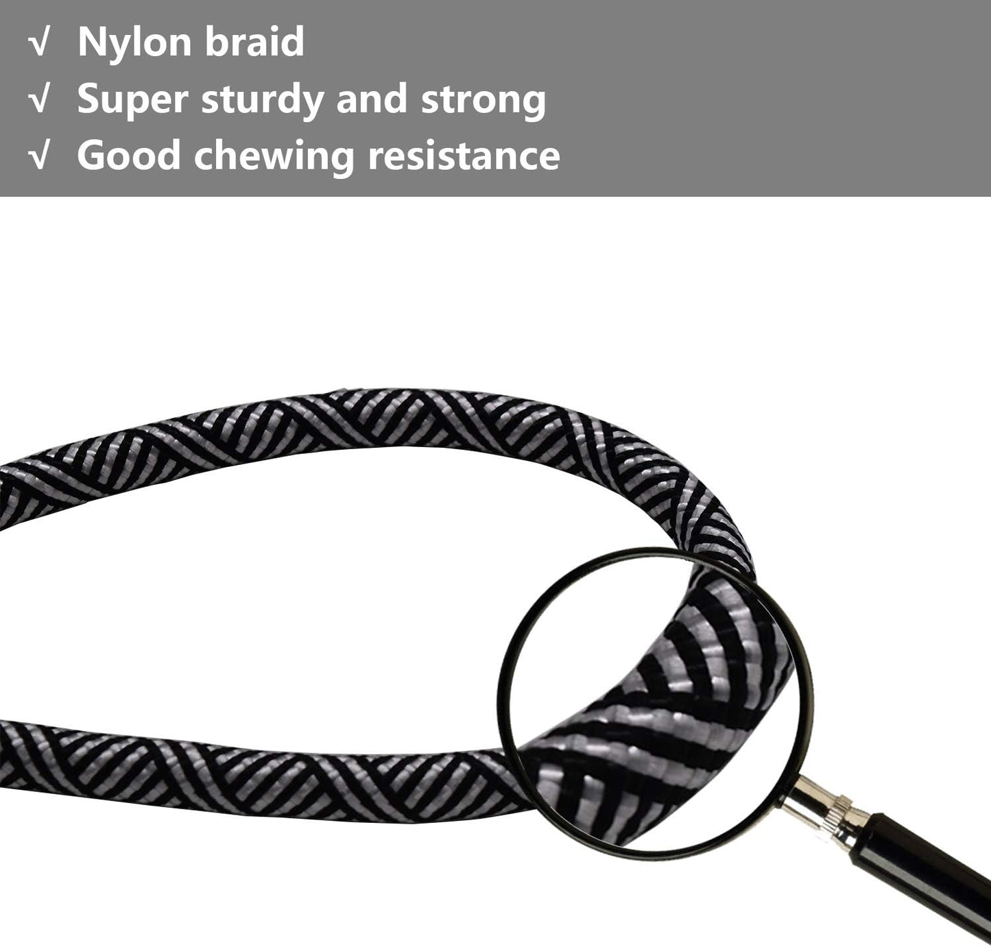 Heavy Duty 10 FT Dog Leash with Comfortable Padded Handle - Reflective, Medium & Large Dogs, Black