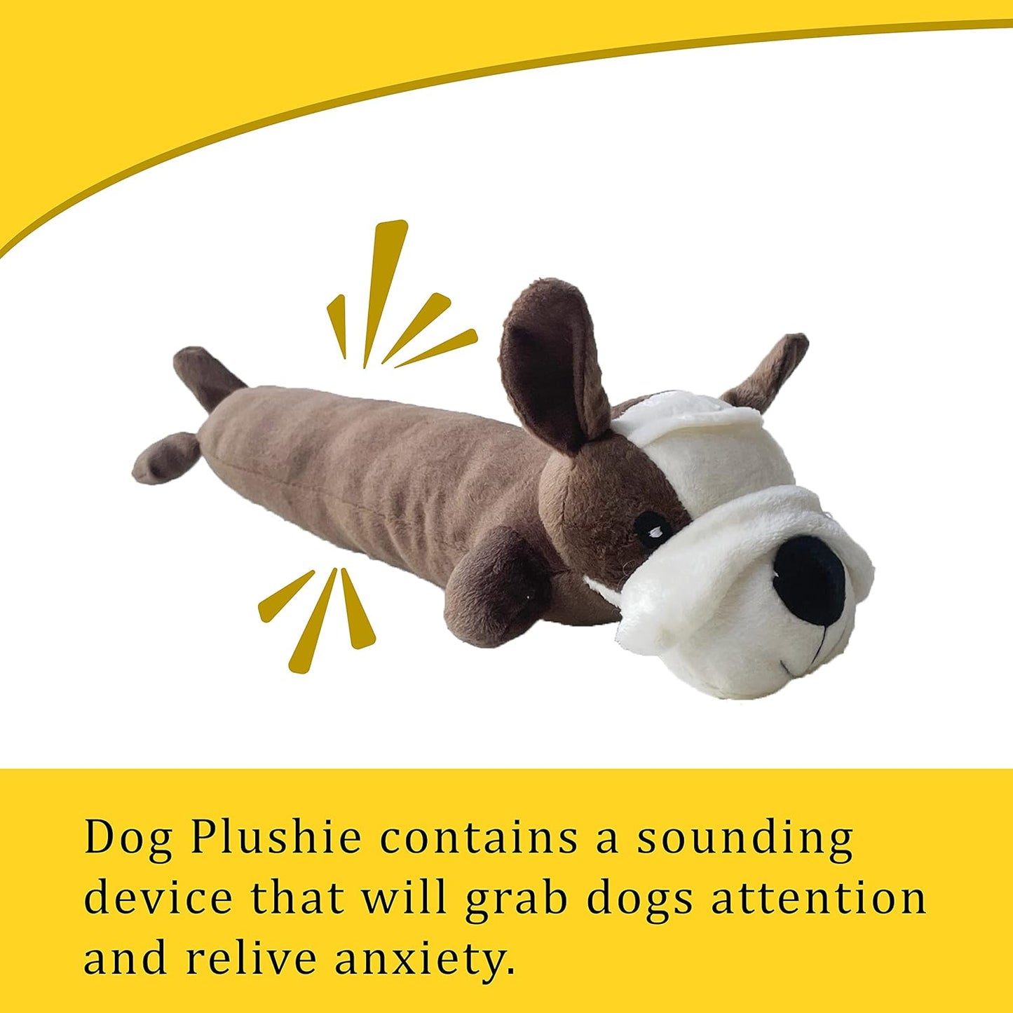 Plush Dog Toys,Squeaky Dog Toys for Small and Medium Dogs,Cute Plushies for Dogs,Durable Dog Chew Toys,Interactive Dog Stuffed Animal,Puppy Teething Chew Toys,Puppy Sleeping Buddies,White/Brown