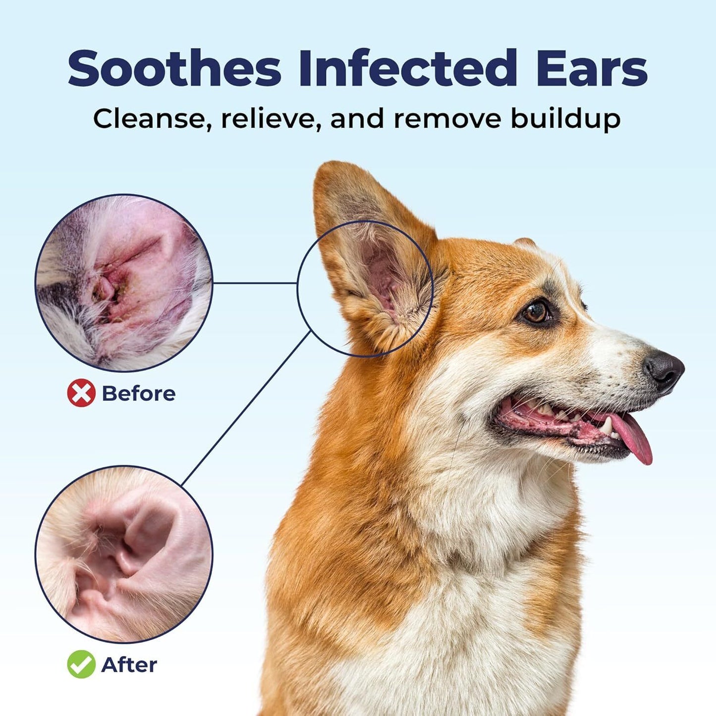 Vetnique Oticbliss Medicated Dog Ear Infection Treatment, Antiseptic Ear Cleaner