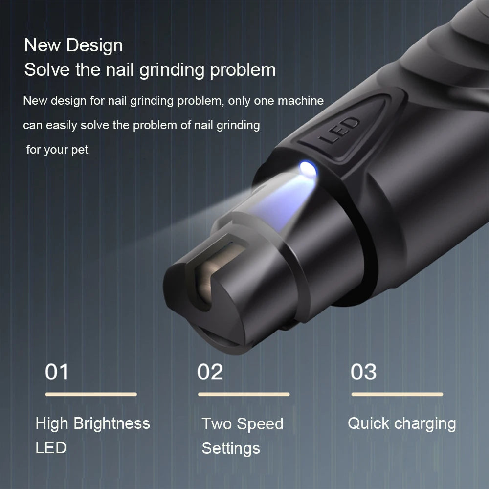 Rechargeable USB Charging Pet Dog Nail Grinders Electric Cat Paws Nail Grooming Trimmer Tools