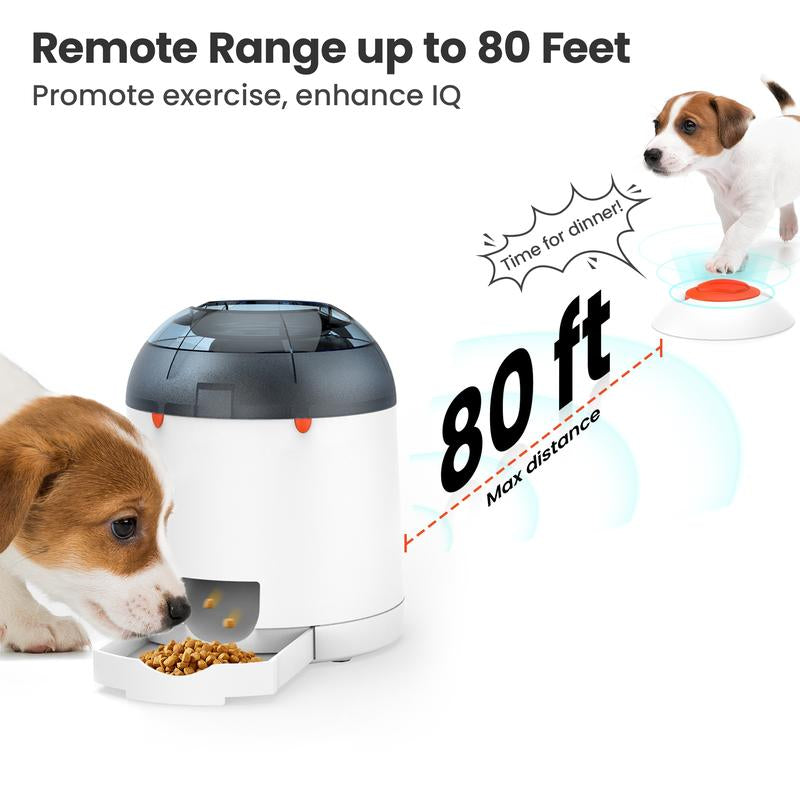 Potaroma Dog Puzzle Feeder Toy, Interactive IQ Training, Electronic Dog Toys, Automatic Rechargeable Treat Dispenser, Push Remote for Dog Food Dispensing for All Breeds of Dogs, 280Ml Capacity