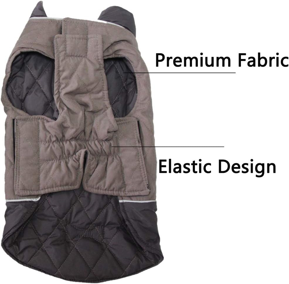 Reversible Dog Coats for Small Dogs Waterproof Warm Dog Jacket for Cold Winter,Grey M