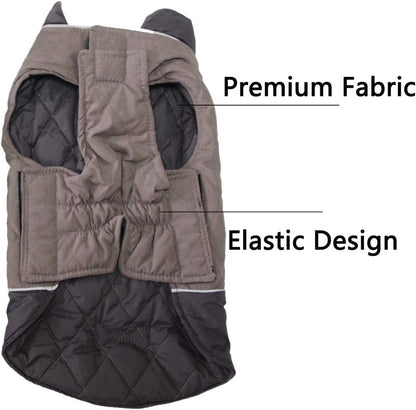 Reversible Dog Coats for Small Dogs Waterproof Warm Dog Jacket for Cold Winter,Grey M