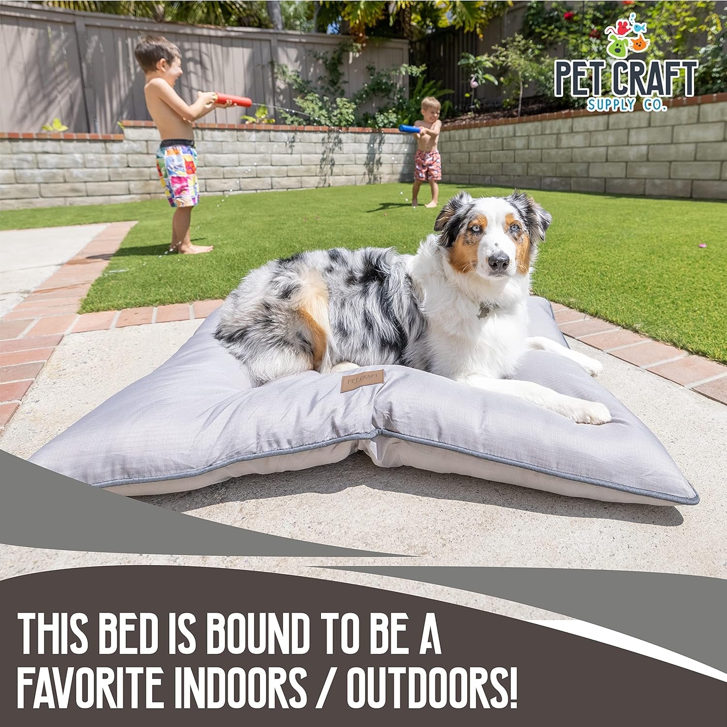 Super Snoozer Calming Indoor / Outdoor All Season Water Resistant Durable Dog Bed, Cloud, Large (2220)