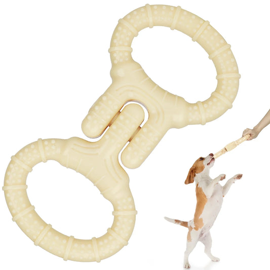 Dog Toys for Aggressive Chewers, Outdoor Tug Dog Toy for Small Medium Large Breeds, Beige