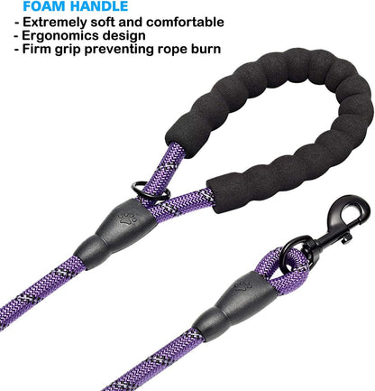 2 Pack 5 FT Heavy Duty Dog Leash with Comfortable Padded Handle Reflective Dog Leashes for Medium Large Dogs (S)