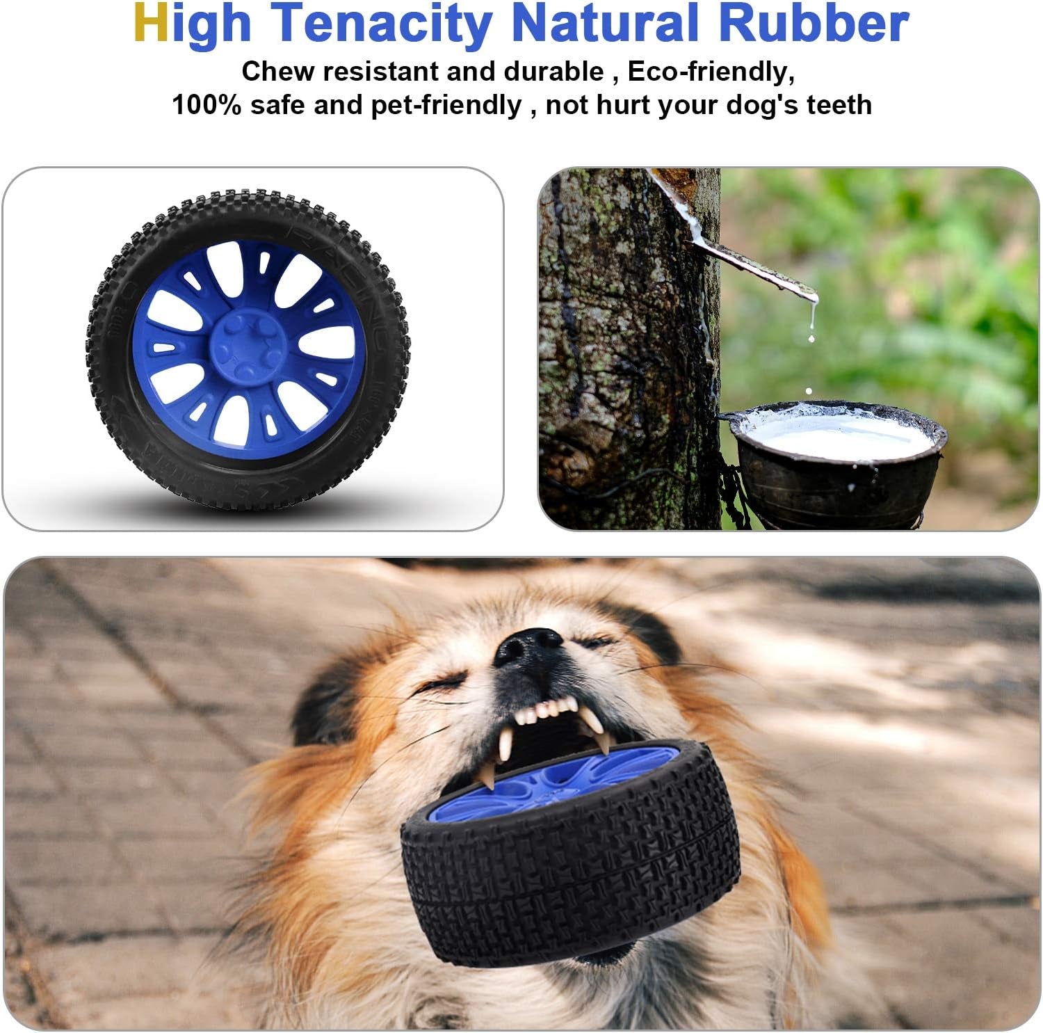 Dog Toys for Aggressive Chewers, Tough Dog Chews Toys, Indestructible Dog Toys for Large Medium Dogs, 100% Natural Rubber - Fun to Chew, Chase and Fetch.