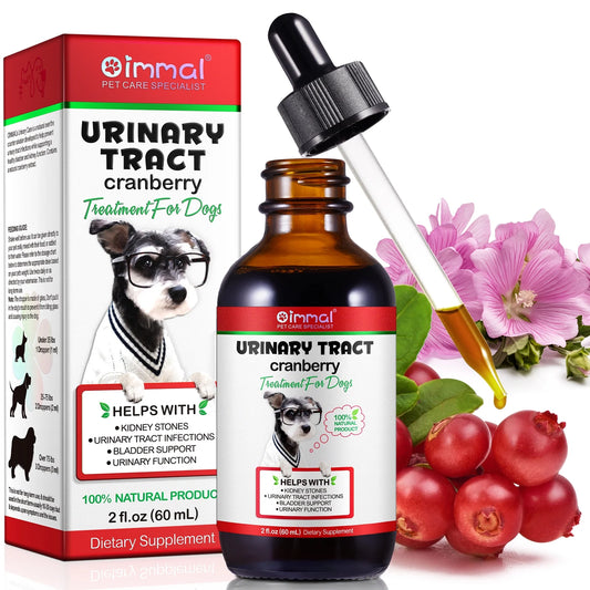 Urinary Tract Infection Drops for Dog | Natural Cranberry, Kidney + Bladder Support Supplement Dog Renal Health & Care (2 Fl Oz) - 1Pack