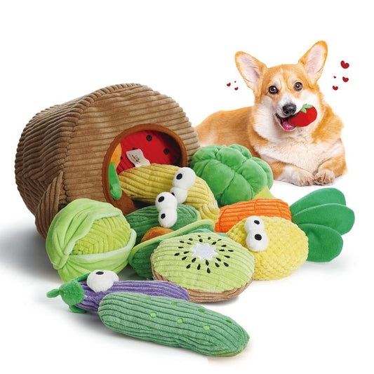 Nocciola 15-Pack Crinkle Squeaky Dog Toys - Plush Chew Toys for Aggressive Chewers, Perfect Christmas Gift for Small & Medium Dogs
