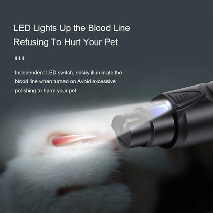 Rechargeable USB Charging Pet Dog Nail Grinders Electric Cat Paws Nail Grooming Trimmer Tools