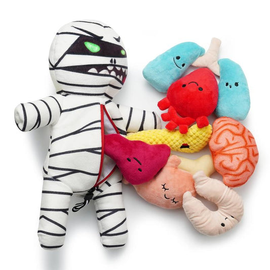 Nocciola 9-In-1 Zombie Plush Squeaky Dog Toy Set - Perfect Christmas Gift for Small & Medium Dogs!