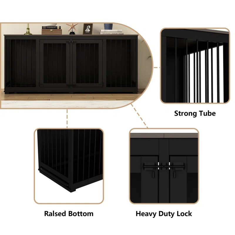 Large Dog Crate with Tray and Divider