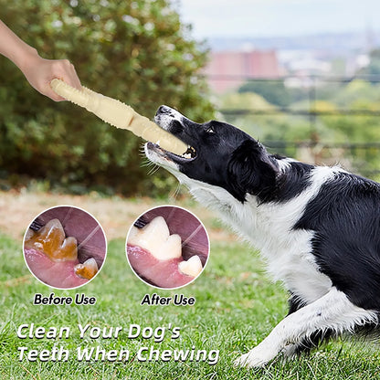 Dog Toys for Aggressive Chewers, Outdoor Tug Dog Toy for Small Medium Large Breeds, Beige