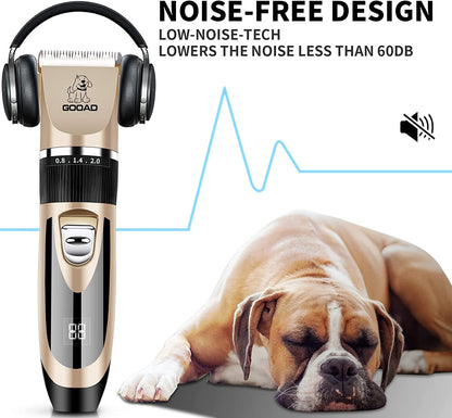 Dog Grooming Clippers and Paw Trimmer Kit - Low Noise Rechargeable Grooming Tool