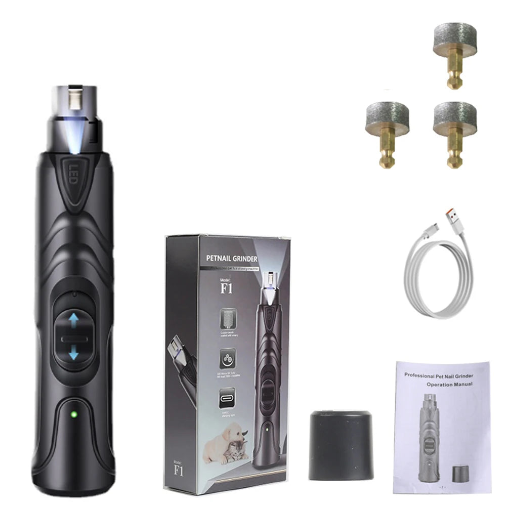 Rechargeable USB Charging Pet Dog Nail Grinders Electric Cat Paws Nail Grooming Trimmer Tools