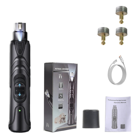 Rechargeable USB Charging Pet Dog Nail Grinders Electric Cat Paws Nail Grooming Trimmer Tools