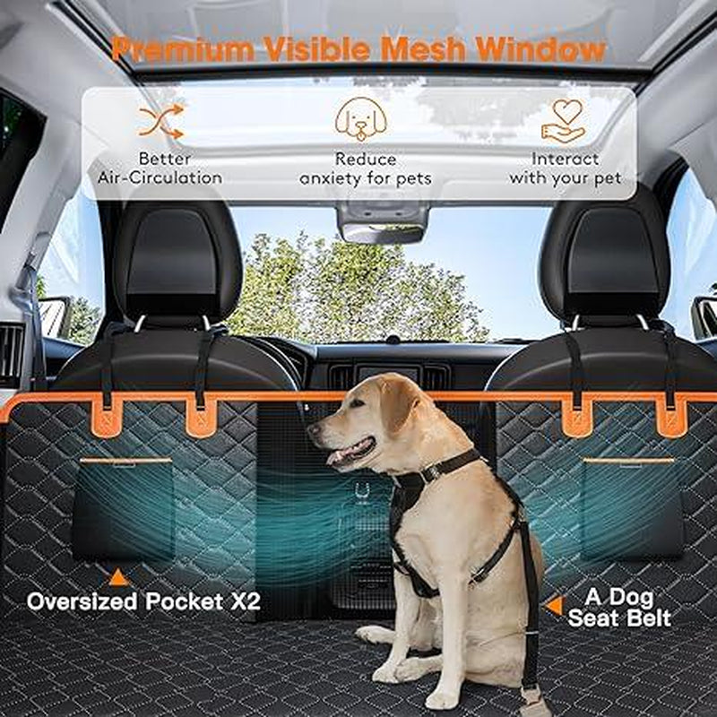 MIXJOY Heavy Duty Dog Car Seat Cover & Back Seat Extender - Ultimate Travel Hammock for SUVs & Trucks, Perfect for Aggressive Chewers - Ideal Father's Day Gift!