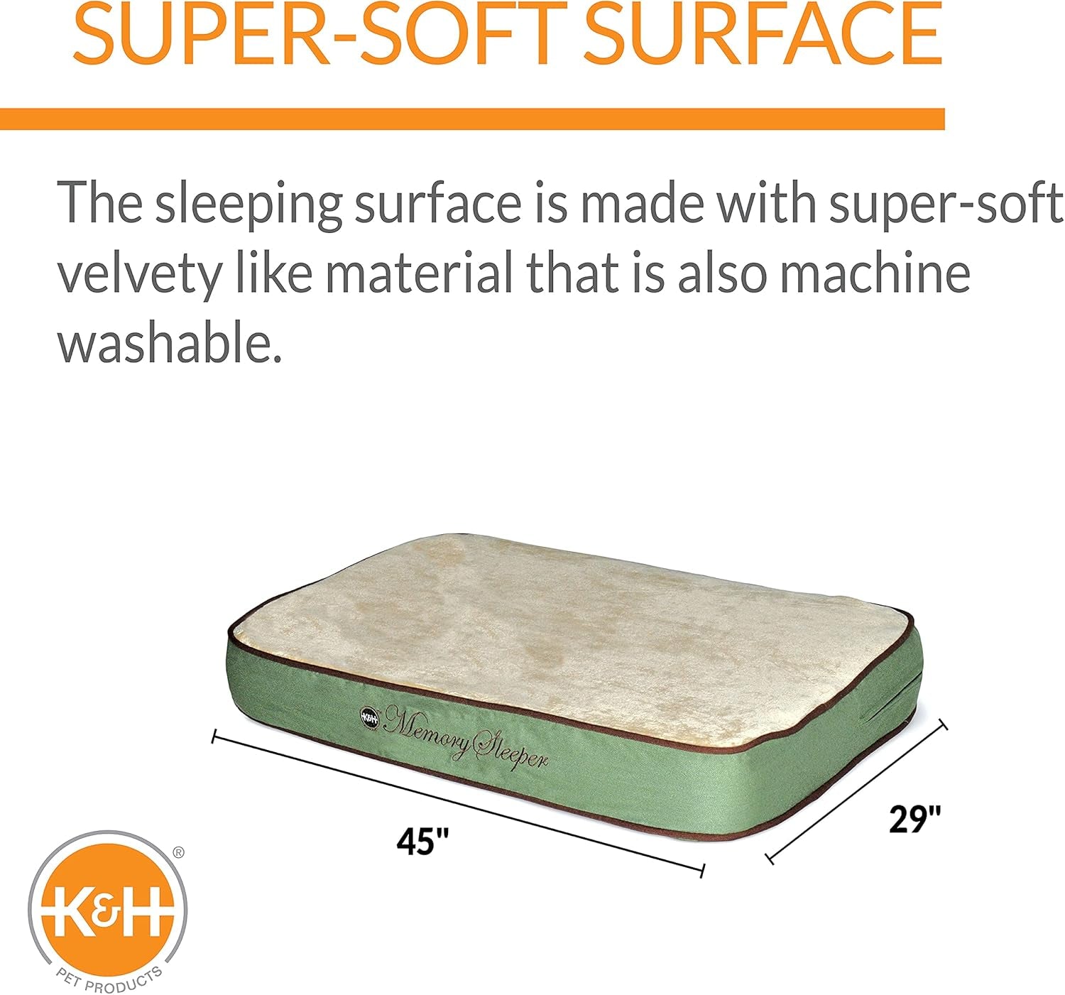 Memory Sleeper Memory Foam Pet Bed Large Sage 29" X 45"
