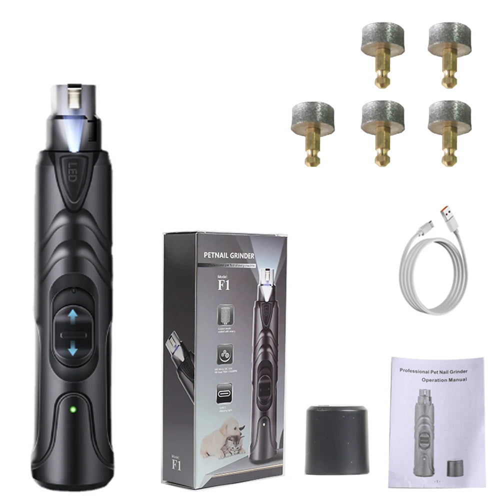Rechargeable USB Charging Pet Dog Nail Grinders Electric Cat Paws Nail Grooming Trimmer Tools