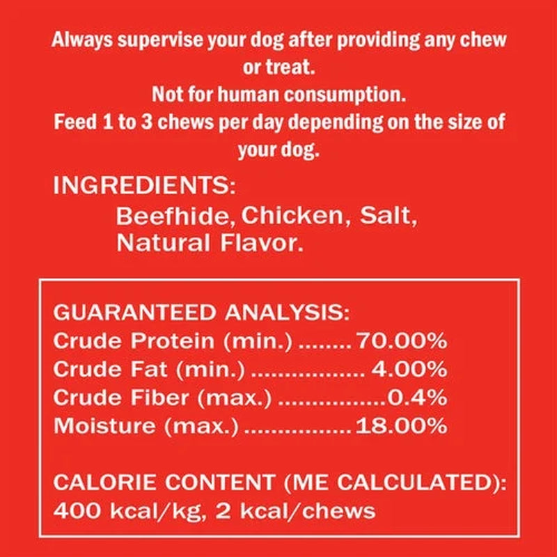 5" Chicken-Wrapped Rawhide Twist Stick Chews for Dogs (18.75 Oz) | All-Natural Long-Lasting Dental Treats for Small Dogs (125 Pack)