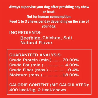 5" Chicken-Wrapped Rawhide Twist Stick Chews for Dogs (18.75 Oz) | All-Natural Long-Lasting Dental Treats for Small Dogs (125 Pack)