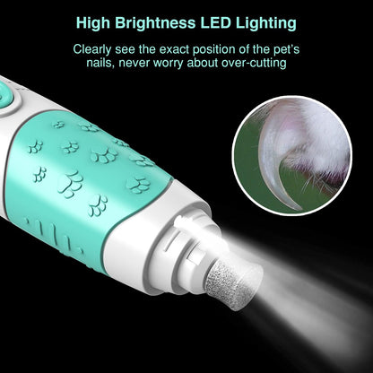 Dog Nail Grinder with LED Lighting & Super Quiet Run,2-Speed Pet Nail Grinder with 2000Mah Li Battery for Small Medium and Large Dogs & Cats,Painless Paws Grooming & Smoothing