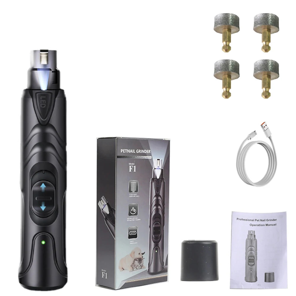 Rechargeable USB Charging Pet Dog Nail Grinders Electric Cat Paws Nail Grooming Trimmer Tools