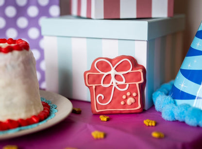 Wufers Dog Birthday Cookie Box - Dog Cookies, Human Grade Ingredients, Cute Hand Decorated and Gentle for Tummies of All Breed Sizes - 9 Cookies, Birthday Girl