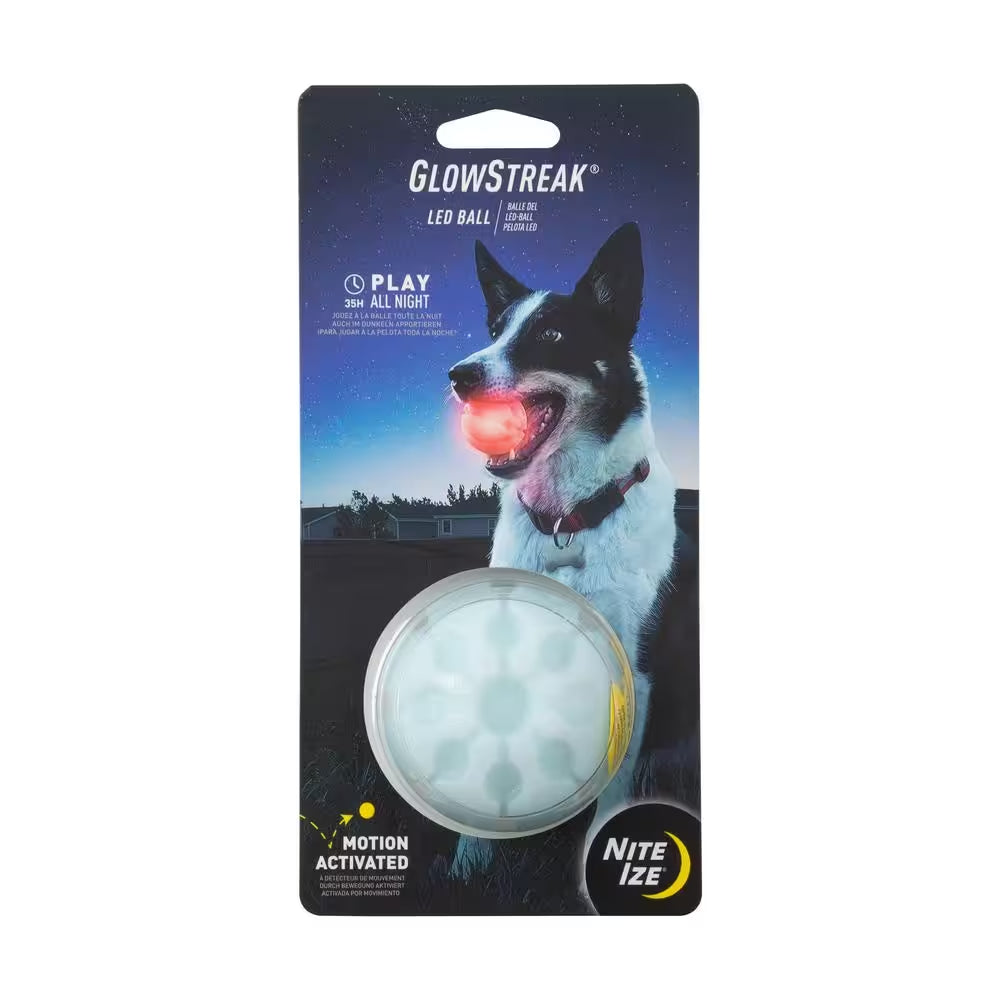 Glowstreak LED Red Ball Dog Toy