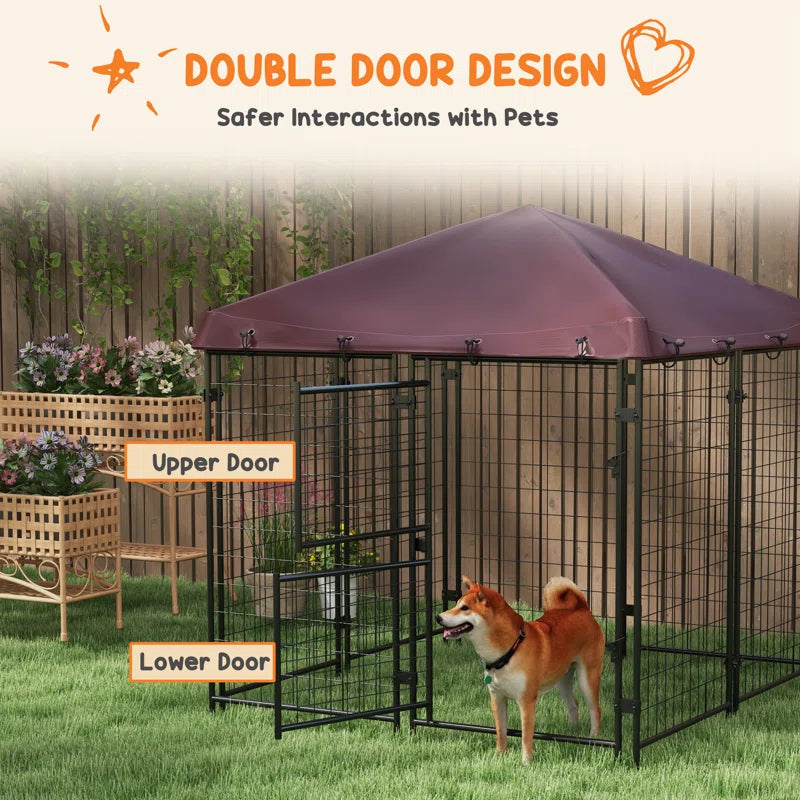 60'' H Galvanized Steel Yard Kennel with Door
