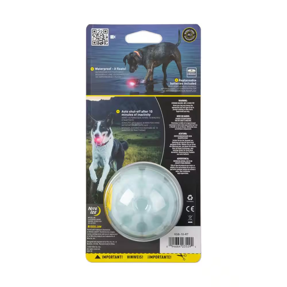 Glowstreak LED Red Ball Dog Toy