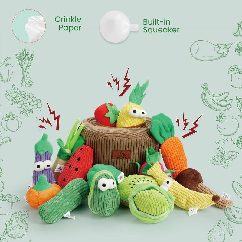 Nocciola 15-Pack Crinkle Squeaky Dog Toys - Plush Chew Toys for Aggressive Chewers, Perfect Christmas Gift for Small & Medium Dogs