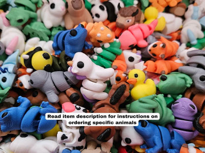 Strong & Durable Pocket Pets - Cute 3D Printed Articulating Mini Fidget Sensory Baby Animals for Road Trips or Party Bags