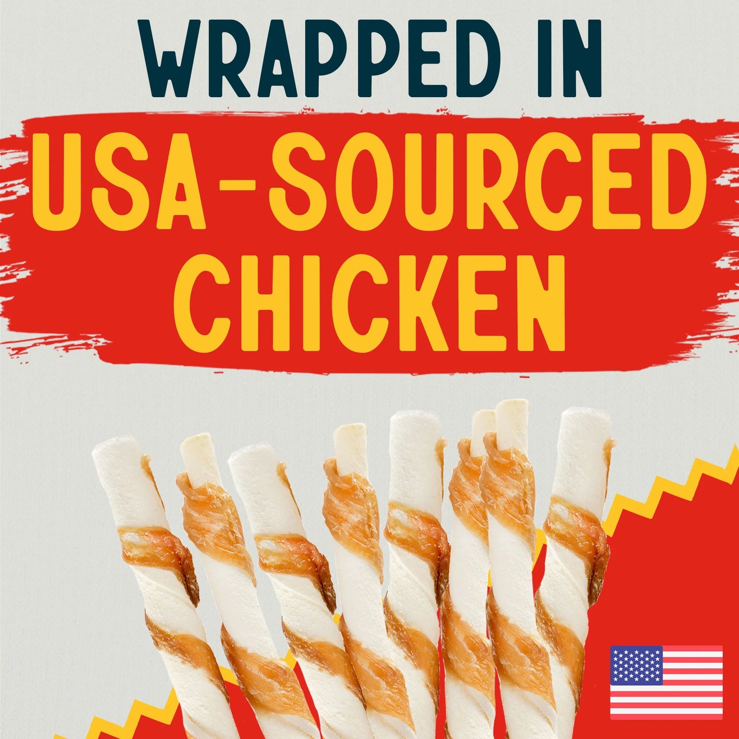 5" Chicken-Wrapped Rawhide Twist Stick Chews for Dogs (18.75 Oz) | All-Natural Long-Lasting Dental Treats for Small Dogs (125 Pack)