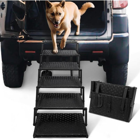 Niubya Portable Dog Ramp for Cars - Lightweight, Non-Slip Folding Steps for Large Dogs, Supports Up to 200 Lbs