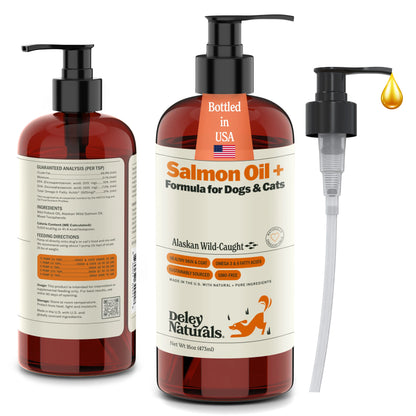 Alaskan Wild Caught Salmon Oil for Dogs & Cats plus Formula
