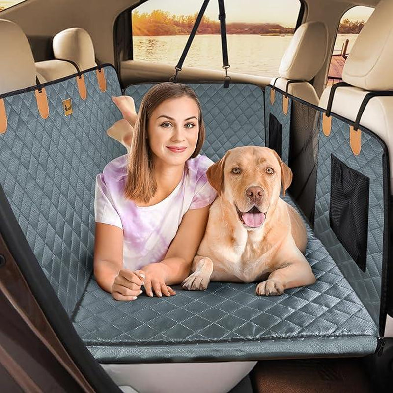 MIXJOY Heavy Duty Dog Car Seat Cover & Back Seat Extender - Ultimate Travel Hammock for SUVs & Trucks, Perfect for Aggressive Chewers - Ideal Father's Day Gift!